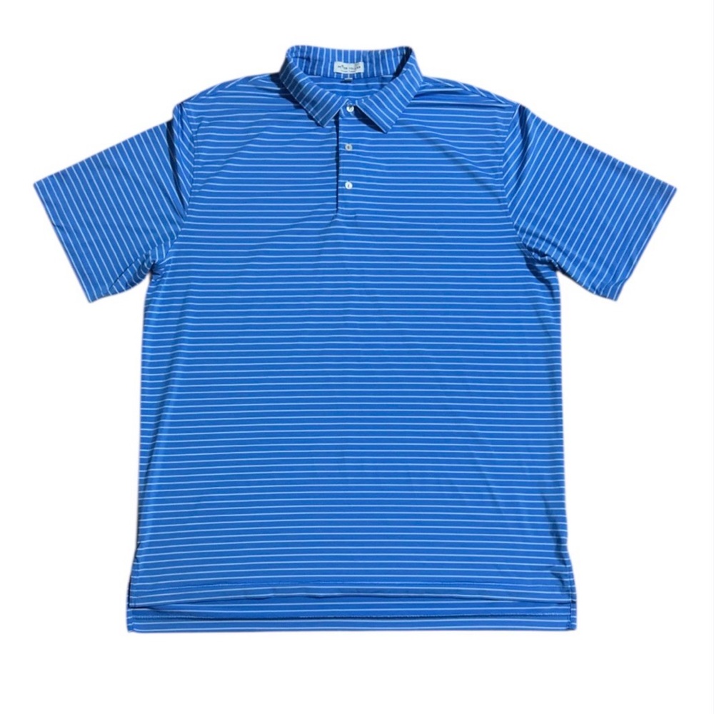 PETER MILLAR Blue Striped  Polo Shirt